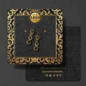 Logo Gold Luxe Frame Earring Display Card hinzufüg Quadratische Visitenkarte