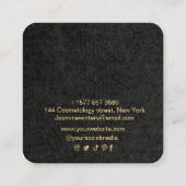 Logo Gold Luxus Frame Business Card hinzufügen Quadratische Visitenkarte (Rückseite)