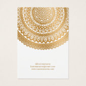 Logo Gold Mandala White Background Earring Cards (Rückseite)