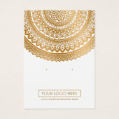 Logo Gold Mandala White Background Earring Cards (Vorderseite)