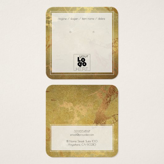 Logo-Gold-Metallic-Marmor-Werbekarte hinzufügen (Vorne & Hinten)