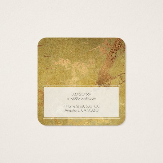 Logo-Gold-Metallic-Marmor-Werbekarte hinzufügen (Rückseite)