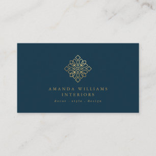 Logo Gold/Navy für elegante geometrische Designer Visitenkarte