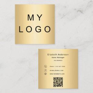 Logo Gold qcode modern beruflich Quadratische Visitenkarte