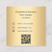 Logo Gold qcode modern beruflich Quadratische Visitenkarte (Rückseite)