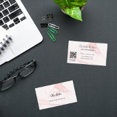 Logo Gold rosa Marmor monogramm elegant QR Visitenkarte