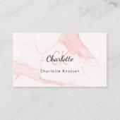 Logo Gold rosa Marmor monogramm elegant QR Visitenkarte (Vorderseite)