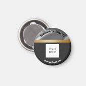 Logo Gold, Silber & Schwarz-Wildleder-Werbegeschäf Magnet (Vorderseite/Rückseite)