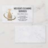 Logo "Gold Spray Bottle" | Reinigungsdienste Visitenkarte (Vorne/Hinten)