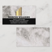 Logo "Goldene Gebäude" | Marmor Visitenkarte (Vorne/Hinten)