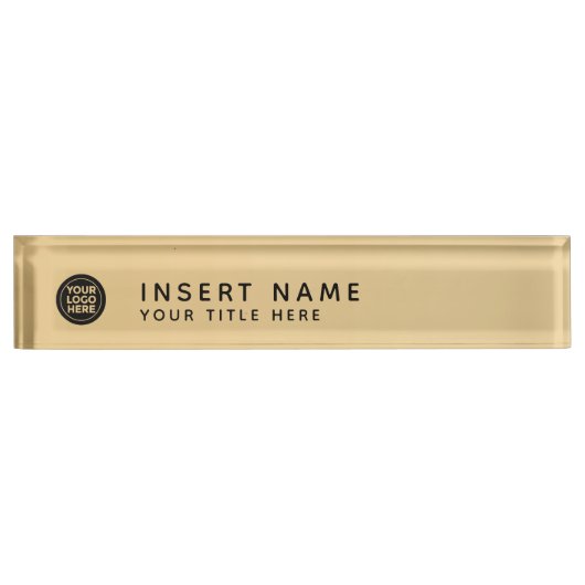 Logo-goldene Steigung Custom Your Company Namensplakette (Vorderseite)