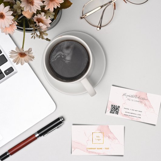 Logo goldfarbener Marmor minimalistischer elegante Visitenkarte