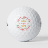Logo Golf Player Red Monogram Golfball (Vorderseite)