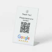 Logo Google Bewertung abgeben QR-Code Geschäft Sockelschild (Vorderseite)