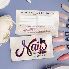 Logo-Grafik für Nägel - farbenfroher Glitzer Nail  Visitenkarte