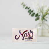 Logo-Grafik für Nägel - farbenfroher Glitzer Nail  Visitenkarte (Stehend Vorderseite)