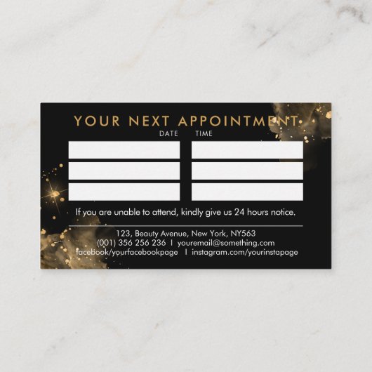 Logo-Grafik für Nägel - Goldene Textur Visitenkarte (Rückseite)