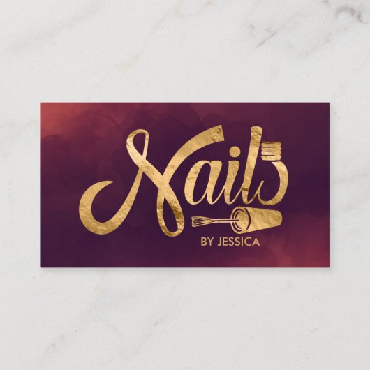Logo-Grafik für Nägel - Goldene Textur Visitenkarte (Vorderseite)