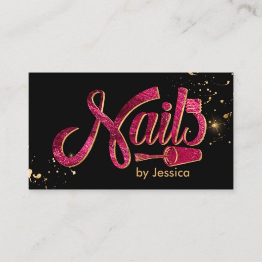 Logo-Grafik für Nägel - Rosa Glitzer Nail Polnisch Visitenkarte (Vorderseite)
