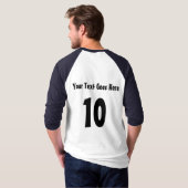 Logo-grafische Gewohnheit Druckbaseball Jersey T-Shirt (Schwarz voll)