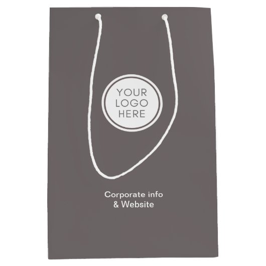 Logo Grau Company Minimalistisch Mittlere Geschenktüte (Vorderseite)