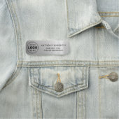 Logo Grau Imitate Metallische Silberplastik Namensschild (Beispiel)