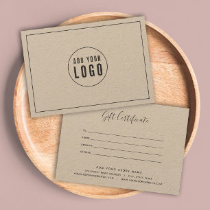 Logo-Graue Grenzkalligrafie-Geschenkgutschein hinz