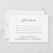 Logo-Graue Grenzkalligrafie-Geschenkgutschein hinz (Rückseite)