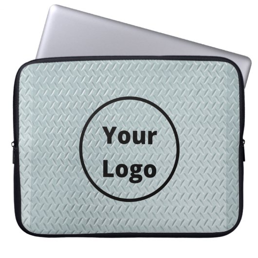 Logo-Graumetall-Druck Laptopschutzhülle (Vorderseite)