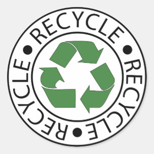Logo "Green Center gerecycelt" Runder Aufkleber