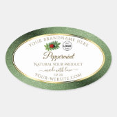 Logo "Green Glitzer" und "White Product Label Lady Ovaler Aufkleber (Vorderseite)