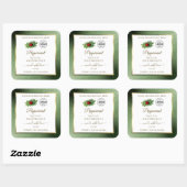Logo "Green Glitzer" und "White Product Label Lady Quadratischer Aufkleber (Blatt)
