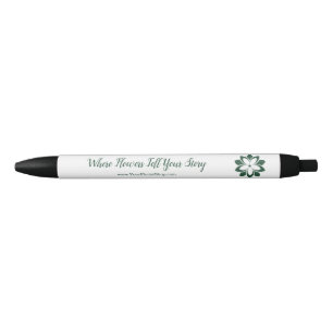 🌸 Logo Green Tagline Black Ink Pen Kugelschreiber
