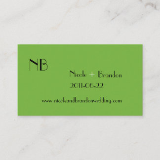 Logo Green Wedding Website Card Begleitkarte