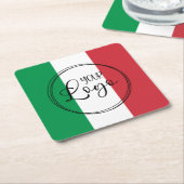 Logo "Green White Red Italian Colors" Rechteckiger Pappuntersetzer (angewinkelt)