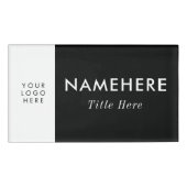 Logo Groß Einfach Schwarz Weiß Minimal Name Titel Namenschild (Vorderseite)