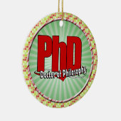 LOGO-GROSSER ROT PhD DOKTOR DER PHILOSOPHIE Keramikornament (Rechts)