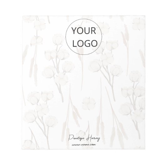 Logo Grüne Wasserfarben Unternehmen Maßgeschneider Notizblock (Vorderseite)