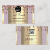 Logo-Haar-Nägel-Tropfen WELLNESS-CENTER-QR-Code Li Visitenkarte (Vorne/Hinten)