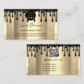 Logo Haare Makeup Nägel Tropfen WELLNESS-CENTER QR Visitenkarte (Vorne/Hinten)