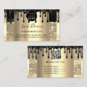 Logo Haare Makeup Nails Tropfen WELLNESS-CENTER QR Visitenkarte (Vorne/Hinten)