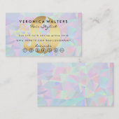 Logo "Haarschere" | Moderner irisierender Hintergr Treuekarte (Vorne/Hinten)