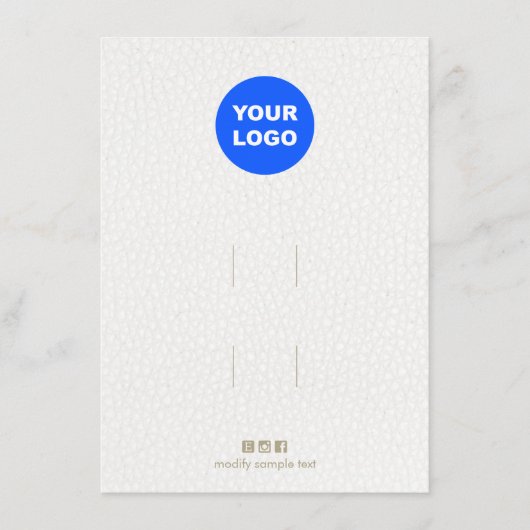 Logo Haarschnitt Zubehör Weißes Leder Display Begleitkarte (Vorderseite)