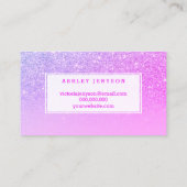 Logo-Haartypografie lila rosa Glitzer Visitenkarte (Rückseite)