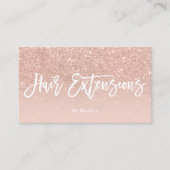 Logo-Haartypografie rot Rose Gold Glitzer Visitenkarte (Vorderseite)
