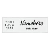 Logo Hand Skript Clean White Bold Titel Namenschild (Vorderseite)