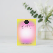 Logo Handgefertigte Schmuckkarte Gelb Rosa Visitenkarte (Stehend Vorderseite)