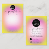 Logo Handgefertigte Schmuckkarte Gelb Rosa Visitenkarte (Vorne/Hinten)