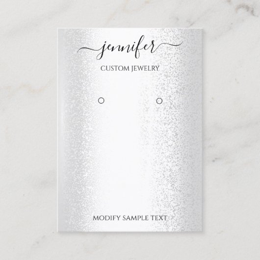 Logo Handgefertigte Schmuckkarte Silber Grau Visitenkarte (Vorderseite)