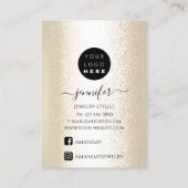 Logo Handmade Jewelcard Sepia Gold Visitenkarte (Rückseite)